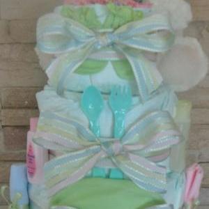 Neutral Newborn Baby Diaper Cake