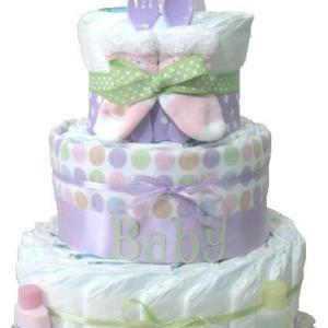 Baby Gift Baby Diaper Cake Lavender Baby Shower..