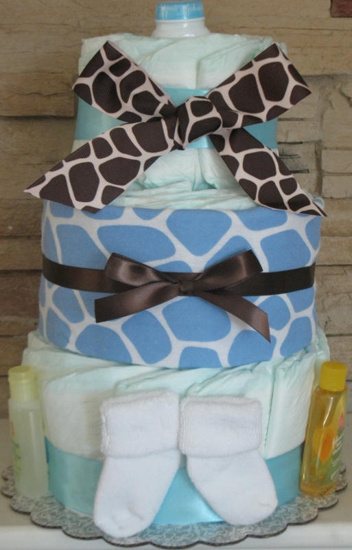 Giraffe Baby Gift Diaper Cake